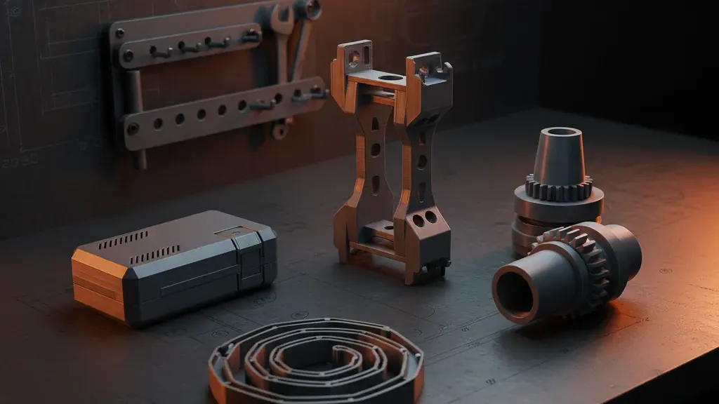 Collage verschiedener individueller 3D-Druck-Sonderanfertigungen